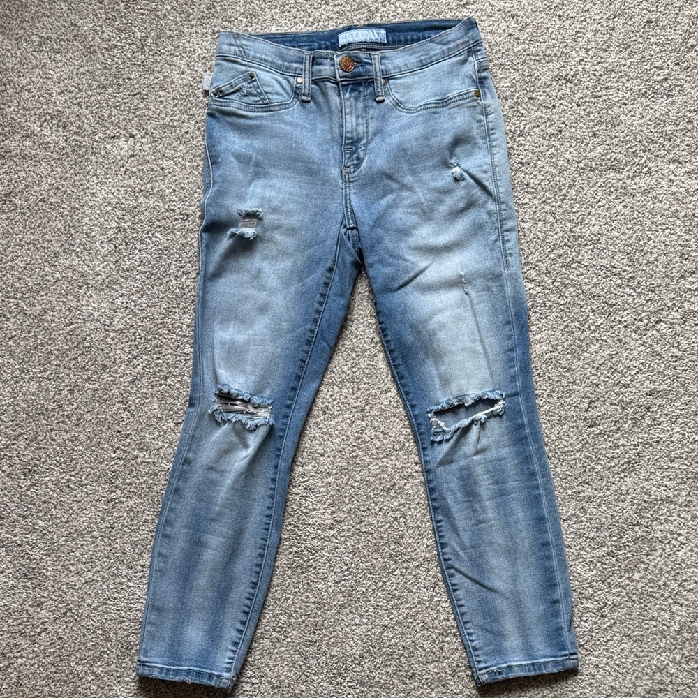 Blue Distressed Women Jeans